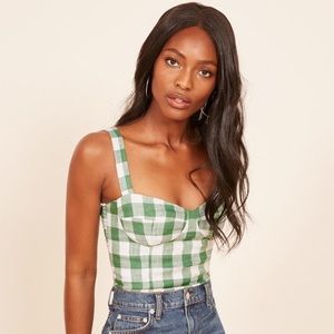Reformation Janie Gingham Top